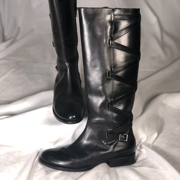 womens tall black boots size 11